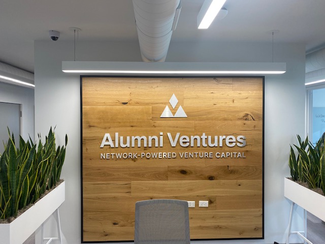 Interior Business Sign for Alumni Ventures